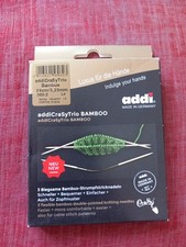 Set Aiguilles À Tricoter Double-pointes AddiCrasyTrio  Bambou 3.25 mm - 24 cm
