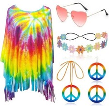 Costume des années 60 et 70 pour femme costume hippie poncho pour femme avec ...