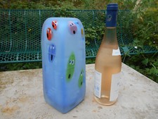 Gros vase verre soufflé doublé décor maison personnages Murano Tagliapietra ?