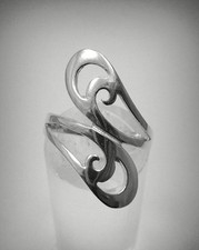 Bague élégante en argent sterling véritable massif poinçonné 925 fait à la main