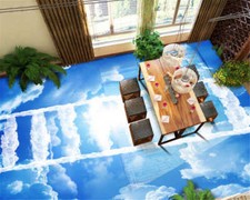 Haut Ciel Clair 3D Sols Mural