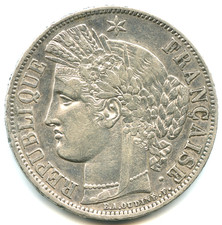 5 francs argent Cérès 1849 A