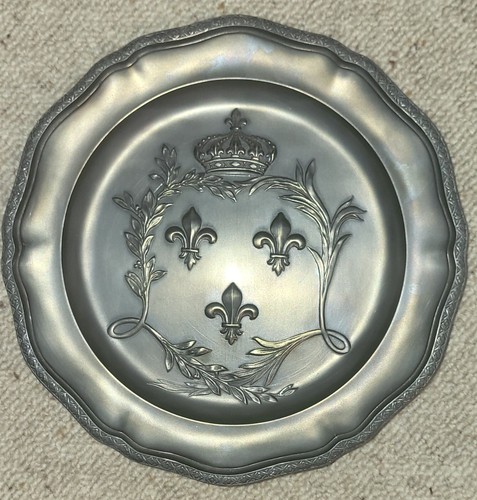 Assiette etain art couronne - assiette, d'art