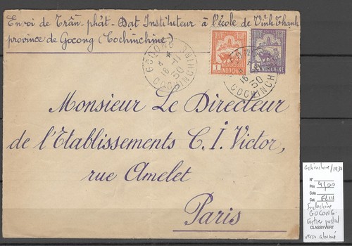 Indochine lettre entier - indochine,