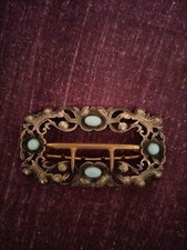 Belle boucle de ceinture ou de chaussure avec perle XIXème, en argent.