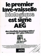 PUBLICITE  1970  AEG   lave vaisselle biologique