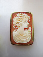 Superbe ancien camée, broche et pendentif en or massif 18k 18 k carats.