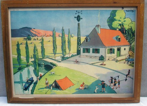 Ancienne affiche ecole - affiche, d'ecole