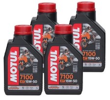 Motul 7100 4T 15W50 Synthétique 4-Takt Huile Kit 4x 1Liter Bouteilles