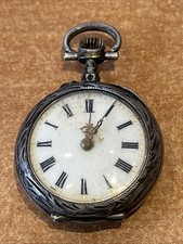 Montre Mécanique Ancienne De Col, Poche, Boîtier Argent 27   mm - F66-24