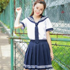 Expédié de Paris -Ensemble Uniforme Japonais Ecolière Marine Marin Cosplay Femme