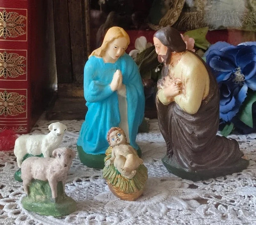Antique creche noel - antique,