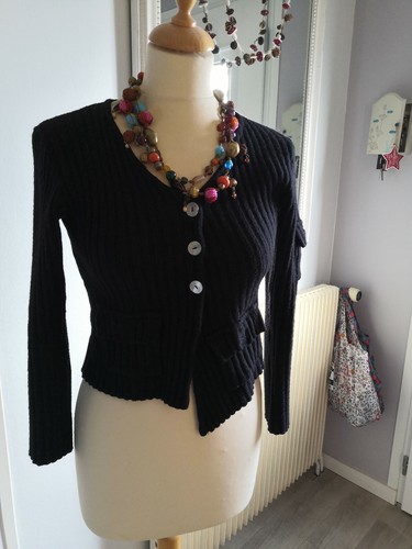 Gilet noir asymétrique - , la
