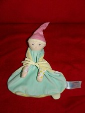 Doudou Plat BABI COROLLE Poupon Vert jaune "ZESTE D'AMOUR" Neuf sans emballage