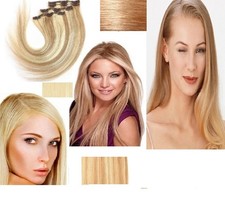 2-4-6 BANDES EXTENSIONS CHEVEUX A CLIPS 100% NATURELS REMY HAIR 49-60CM AAA 48H