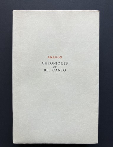 Louis aragon chroniques du - aragon, "