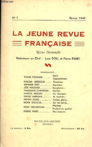 Jeune revue française 1 - la,