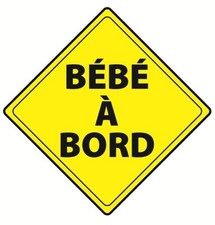 Stickers Carrosserie Bebe A Bord Losange Jaune Haute Visibilité