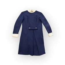 Robe GoGo Rétro Marine Jonathan Logan Années 1960 Blanche