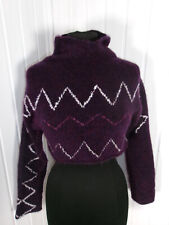 Pull maille doux mohair/mérinos mauve SARAH PACINI taille unique 38/40 crop top