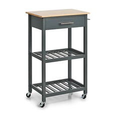 Chariot De Cuisine En Bambou Avec Roulettes, Étagère De Cuisine En Bois