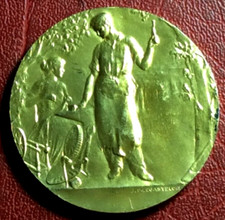 Art Déco Or & Fer Smith Plaqué Or Argent Rare Médaille Par Legastelois