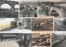 lot de 25 cartes postales anciennessur les lignes de chemin de fer et gares,  U3