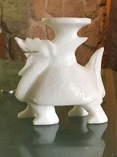 Statuette Brûle Encens Chine Tortue En Marbre Blanc Sculpté