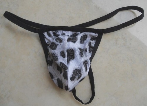 String léopard peau vache - léopard/peau, de