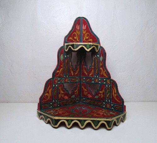 étagère angle bois peint - bois,