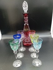 Service À Liqueur Cristal Hetzel                Taillé Main   État Neuf 