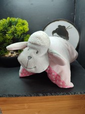 Doudou coussin mouton rose
