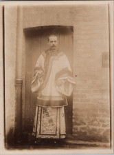 France, Religion, Prêtre en Costume de Mandarin, vintage citrate print, ca.1910 