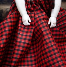 Antique French Taffetas fabric c.1860,  great for fashion dolls clothes