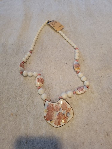 Pink coral necklace jaspe