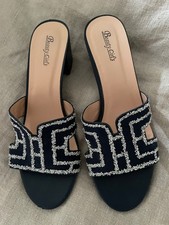 mules à talons bleu marine et