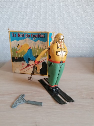 Jouet ancien skieur automate - skieur,