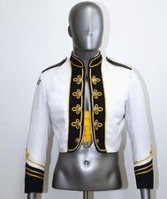 Vintage 1970s White Marching Band Uniform Short Jacket SOL FRANCK size M