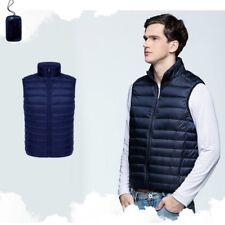 Hommes Hiver Léger Bas Gilet Doudoune Blouson sans Manche Manteau Tien Rembourré