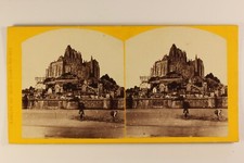 FRANCE Mont-Saint-Michel c1870 Photo François Bidet Stereo n1 Vintage Albumine 