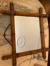 Ancien miroir cadre bambou  