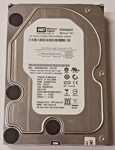Disque dur 640 - sata, western