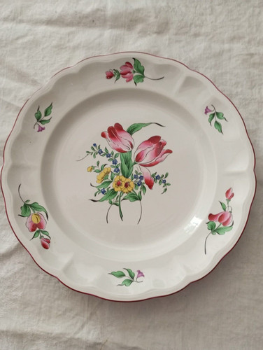 Grand plat rond - décor, tulipes