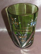 Ancien verre vert décor