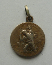 MEDAILLE religieuse "Regarde ST CHRISTOPHE puis va-ten rassuré" auto, métal