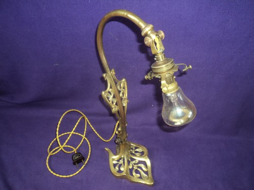Ancien pied lampe bronze - ancien, de