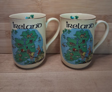 2 mugs vintage carte Irlande – Premier Pottery – faits en Irlande – parfait état