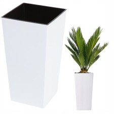 Jardinière BLANCHE haute 25 cm 250 mm pot de fleurs jardinière cache-pot jard...