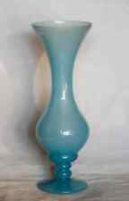 Opaline bleue italienne vase vintage Blue Opaline Vase 60s Murano 25cm