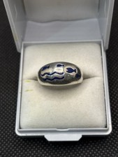 Ancienne Bague En Argent Massif 925 CLIO BLUE Wave Jonc Anneaux Créateur
